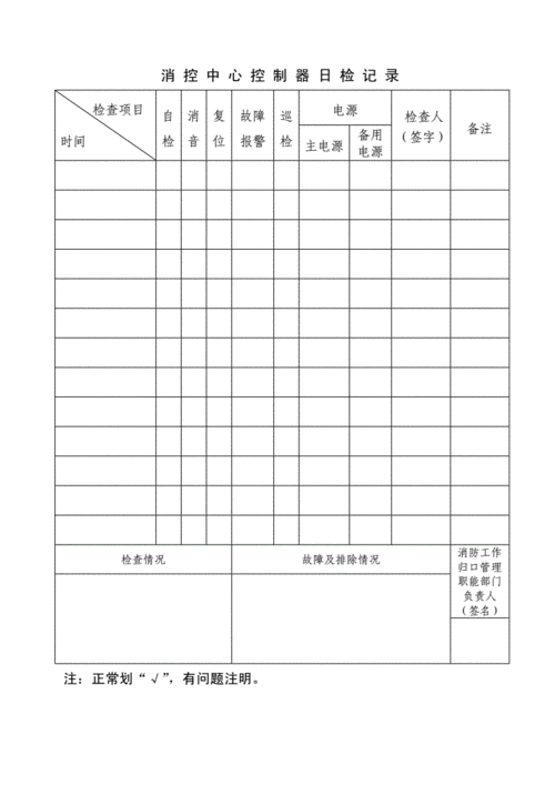 消防控制室有关检查记录表 .doc 16页