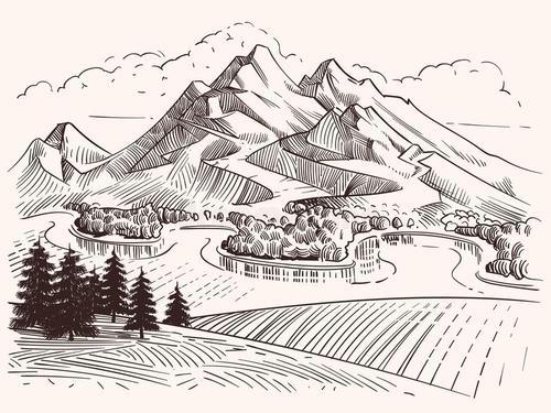 山景画简笔画