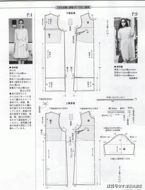多款时尚女装女连衣裙春夏服装裁剪纸样图