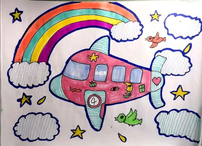 儿童画飞机_儿童画_学习_创意儿童画_文化_绘画