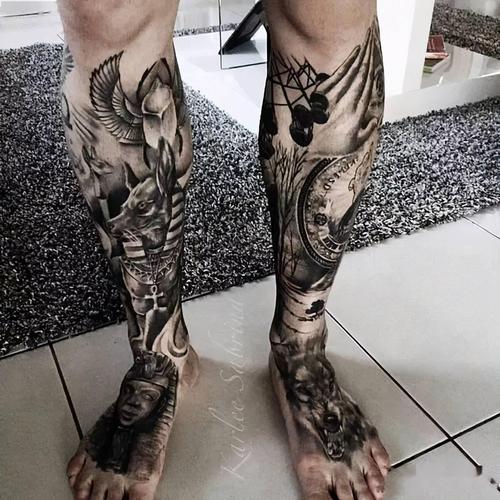 纹身素材包小腿