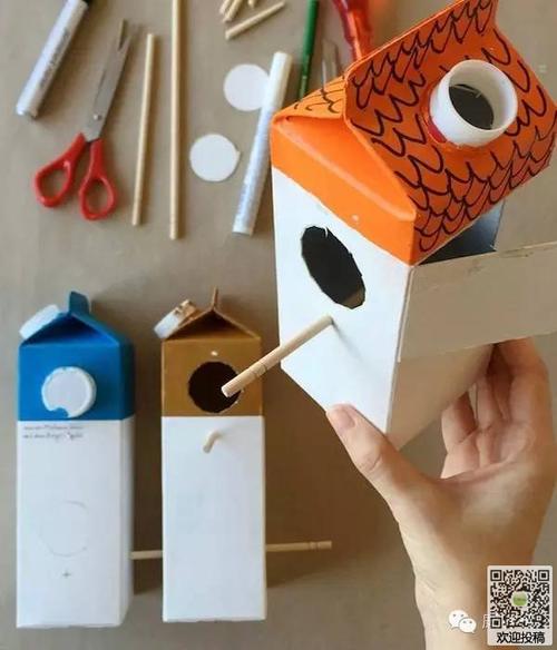 牛奶盒手工制作diy鸟巢的方法