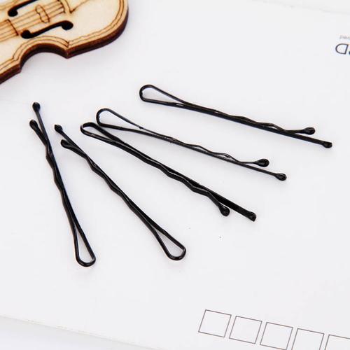 经典黑色细款发夹边夹 一字发夹钢夹发卡 盘发夹子地摊货源批发