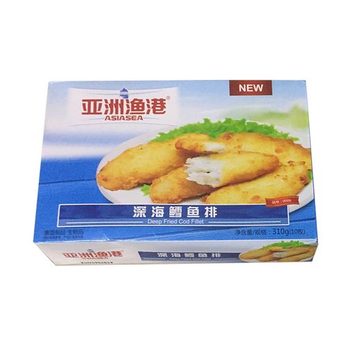 只10 310g 油炸小吃 冷冻鳕鱼片精选鱼肉 亚洲渔港深海鳕鱼排