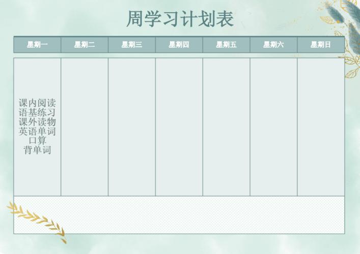 周计划表模板.docx 1页