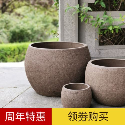 大号透气紫砂紫砂陶瓷土花盆庭院客厅阳台落地家用