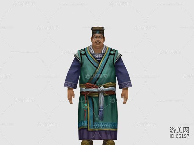 仙侠类手游 古代张掌柜模型 游戏角色模型 手绘模型 古代风格,国风