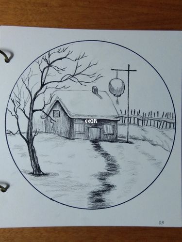 我的炭笔风景画_风景画_彩铅_上色_临摹_绘画_文化