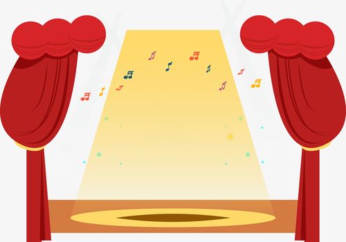 关键词 : 舞台,表演,绸布,聚光灯,灯光,幕布,喜庆,音符