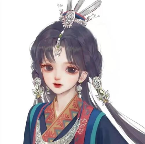 动漫女头三人闺蜜头像可爱苗族