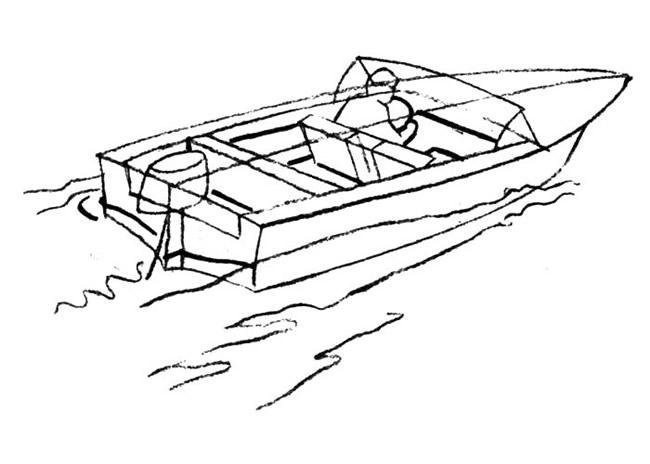 小型快艇快艇简笔画