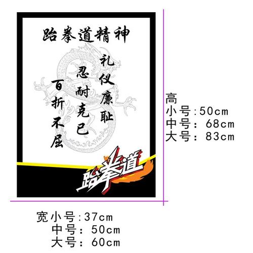 定制定做跆拳道精神墙贴道馆武馆跆拳道馆教室墙壁装饰贴画自粘贴可