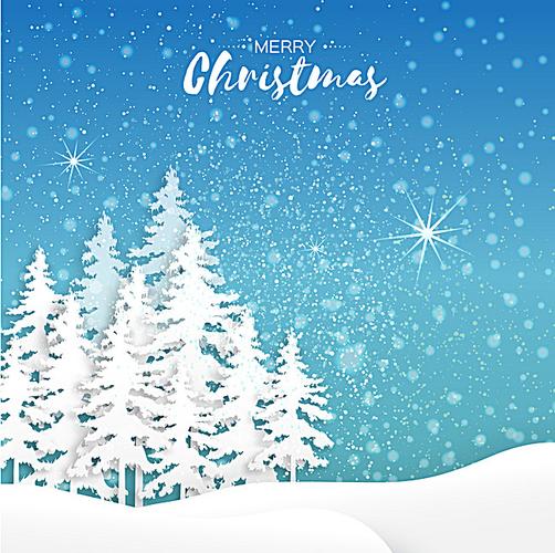 搜图123提供独家原创蓝色圣诞雪景圣诞树背景素材下载,此素材图片已被