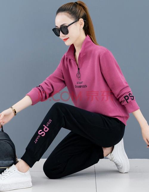 女春秋款女装女生穿搭 xxxl>运动上衣女休闲服女小清新女休闲卫衣简约
