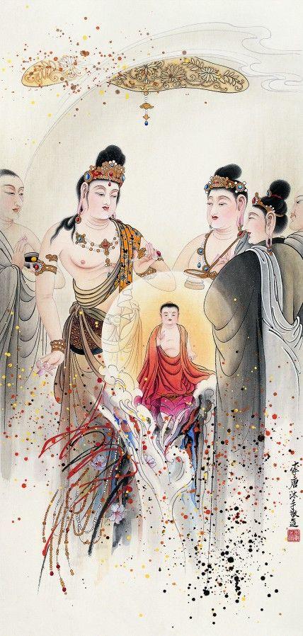 著名工笔佛像画家李唐的绝美罗汉图(二)