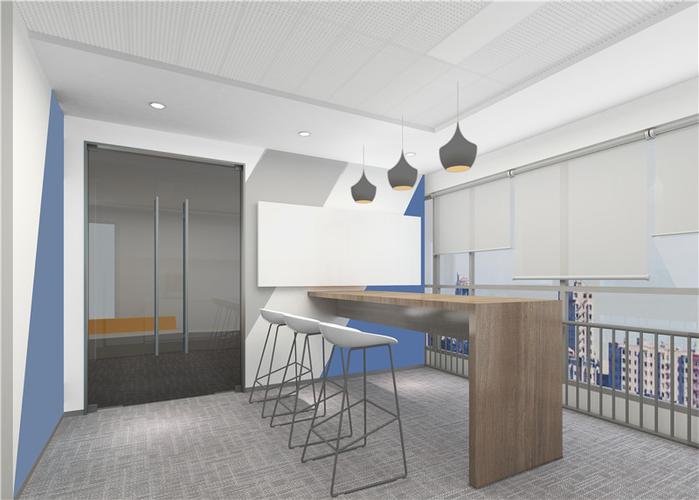 办公室创意茶水间设计: 实例一: 创意办公室茶水间吧台布置