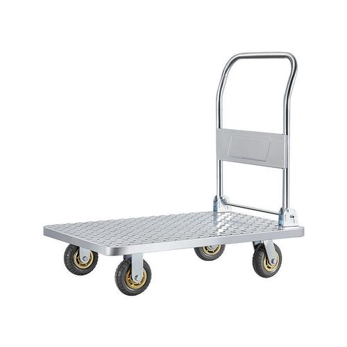 加厚钢板平板车家用手推车拉货折叠静音拉车轻便平板手推车