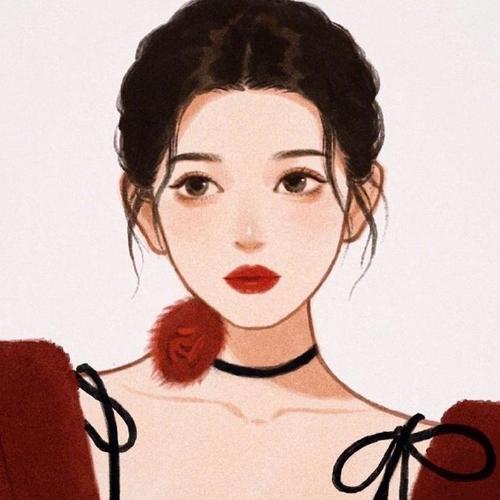 气质手绘少女甜美头像