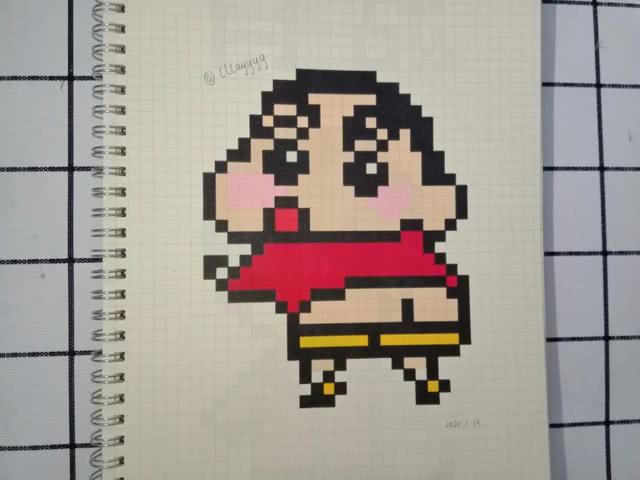 像素画,动漫人物,蜡笔小新,海绵宝宝,流氓兔