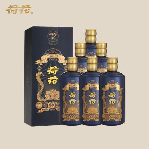 【酒厂自营】贵州荷花酒53度酱香型白酒整箱 500ml*6蓝荷花礼盒装