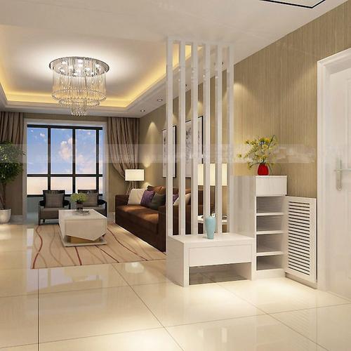 门厅白色烤漆装饰屏风 现代简约客厅屏风隔断玄关柜 进门换鞋柜