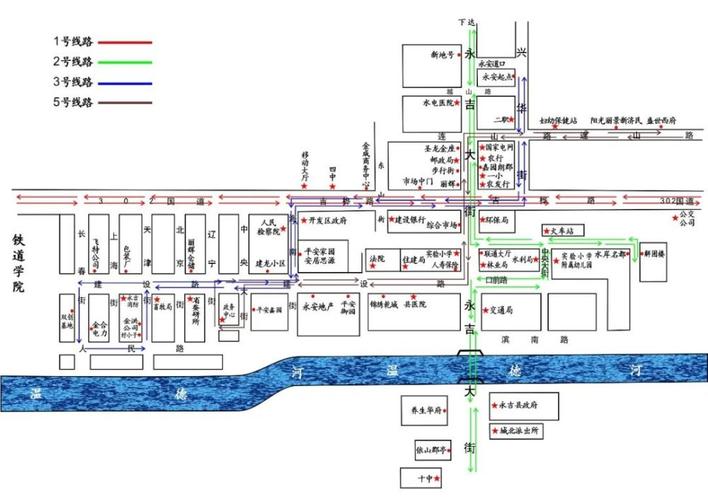 永吉县公交2号线,3号线,5号线线路变更通知(附线路图)