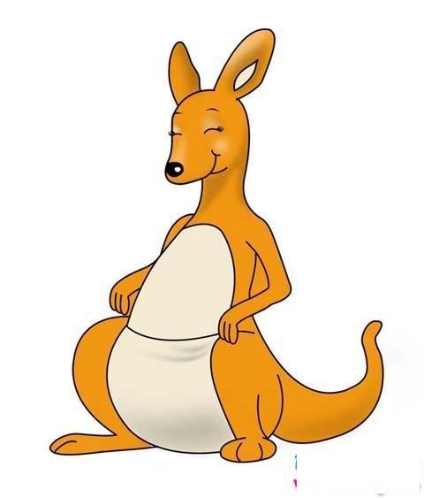 动物简笔画 小学生彩色袋鼠简笔画图片 怎么样,你学会画小学生彩色