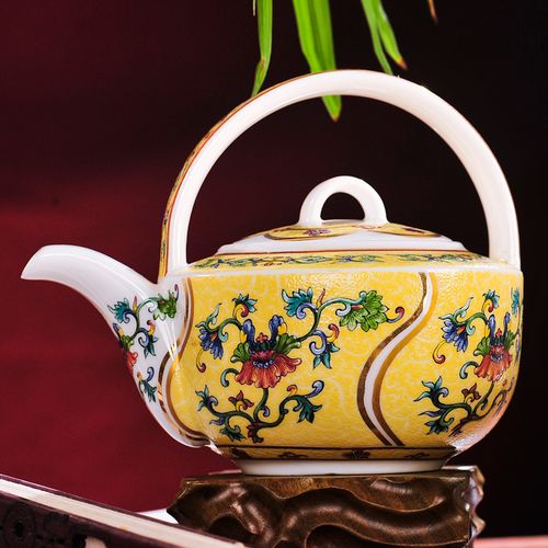 容山堂名窑景德镇掐丝珐琅彩茶壶茶杯大号干泡盘整套功夫茶具套装