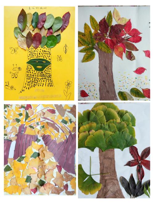 拼贴画和手抄报比赛 写美篇   孩子们像变魔术一样,有的把叶子变成;有