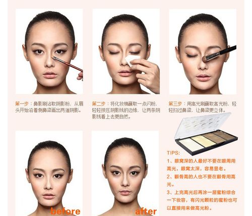 四色修容粉饼侧影粉腮红遮瑕高光粉阴影粉鼻影挺鼻瘦脸