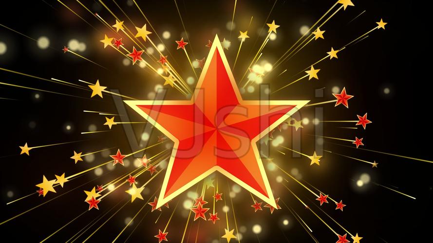 红色五角星粒子背景