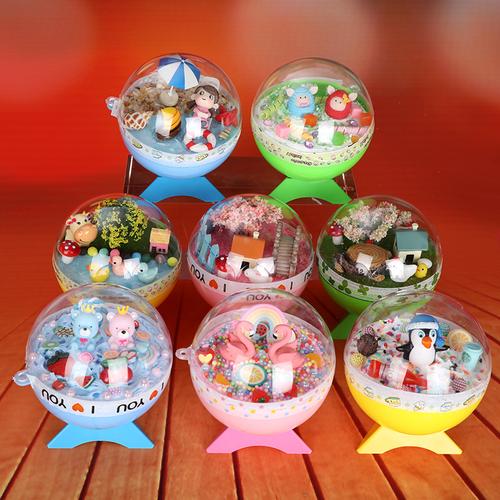 热销水晶奶油胶手机壳_儿童手工制作水晶球diy材料包创意仿真奶油胶