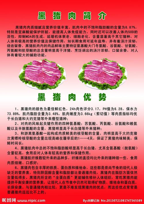 黑猪肉宣传图片
