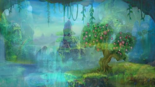 唯美 仙境 花果山 水帘洞 led背景