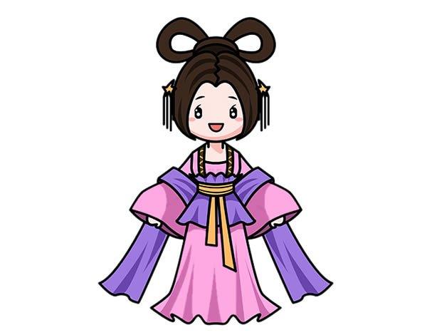 貂蝉简笔画彩色画法