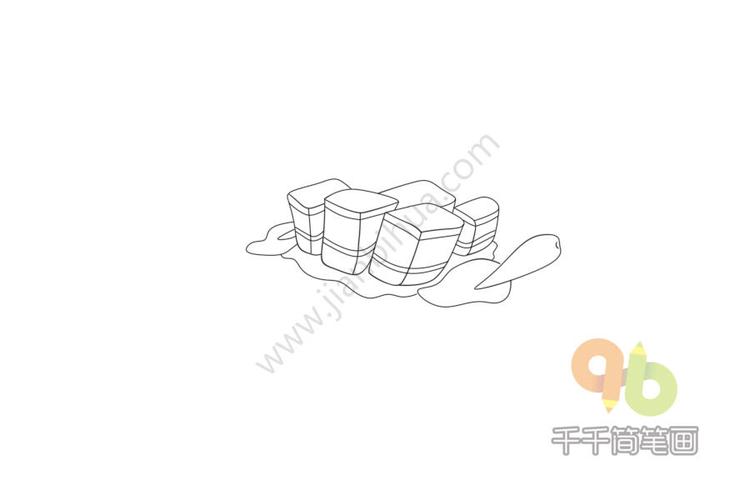 红烧肉简笔画步骤图