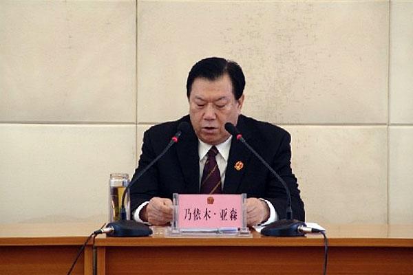 自治区高院院长乃依木·亚森讲话.
