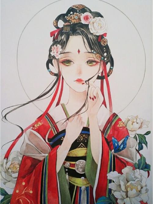 古风彩铅画