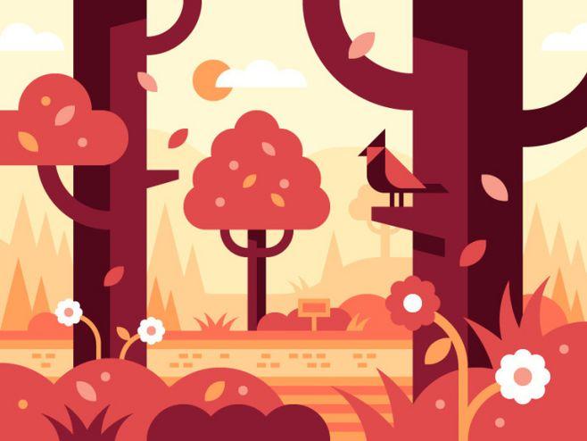 【审美练习 | 插画】运用邻近色创作的插画作品,画面干净不杂乱,在