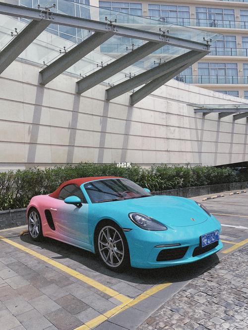 色跑车保时捷卡曼渐变保时捷保时捷718渐变色保时捷718敞篷改色渐变色
