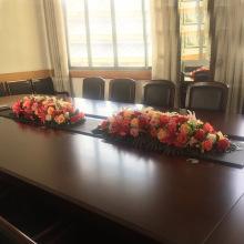 仿真会议室桌花假花 商务用花长桌摆花桌台式花活动用花装饰_阿里巴巴
