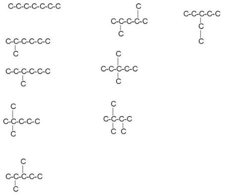 c7h16的烃的同分异构体(10种)