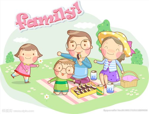 卡通野餐矢量素材图片