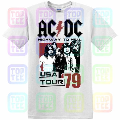 acdc highway to hell usa tour 1979 men"s t shirt metal rock band