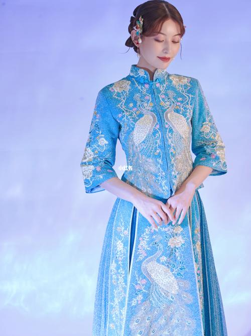 清新婉约蓝色秀禾造型_秀禾服_婚嫁_婚礼造型