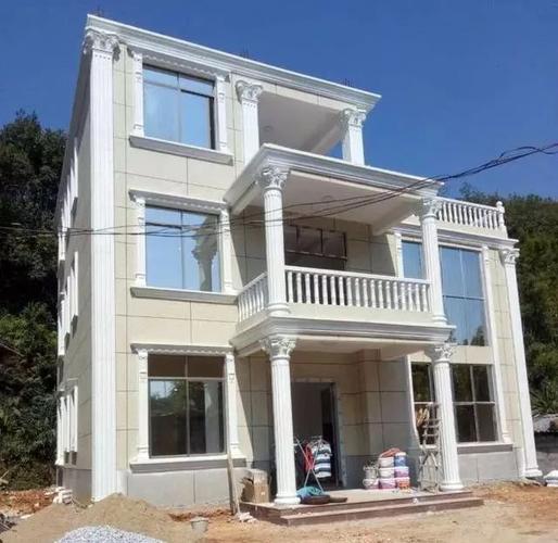 农村自建房罗马柱怎么做?grc水泥预制,模板现浇罗马柱