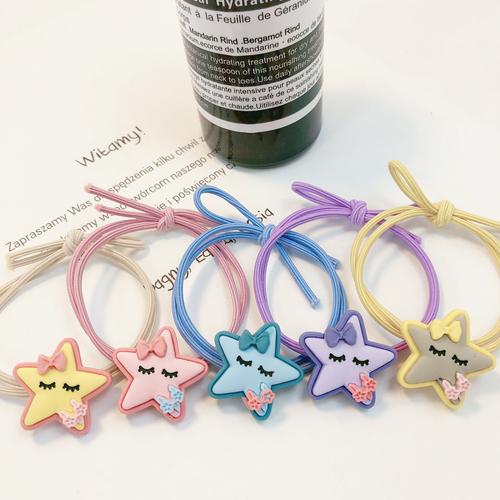 日韩树脂小星星发绳网红isn高弹力橡皮筋头绳蝴蝶结小清新发圈女