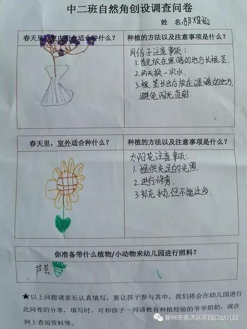 每班教师结合自己班级的实际情况与幼儿兴趣制定班级种植计划