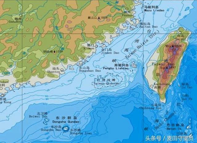 台湾海峡滚滚波涛下 静卧着一块面积达8800平方公里的