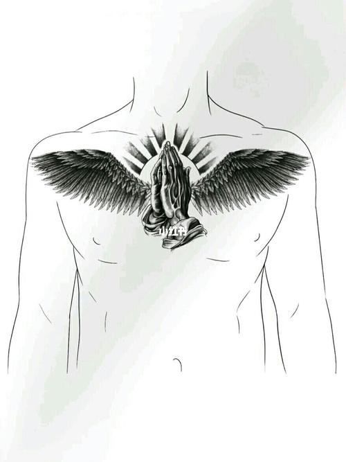 翅膀纹身图案_纹身_纹身手稿_文化_绘画
